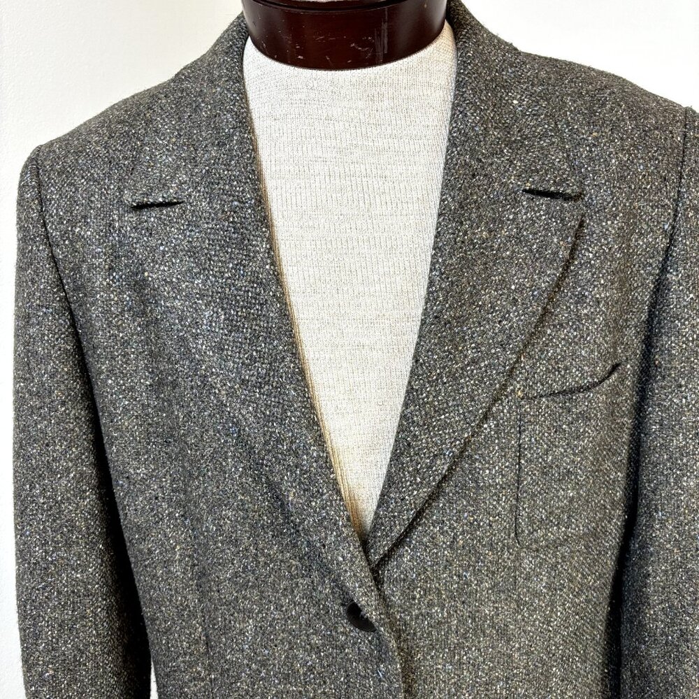 Zanella Kara Size 14 Women's Blazer Gray‎ Wool Blend Coat Jacket Made in Italy